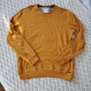 Denim & Flower Ricky Singh Gold Striped Crewneck Sweatshirt- New Without Tags